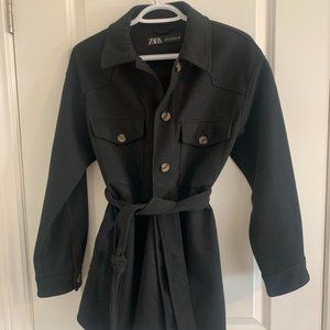 Zara Black Belted Overshirt